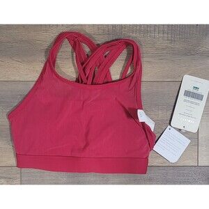 NWT Fabletics Faye High Impact Sports Bra Size XXS (0-2) Red - Deep Pink